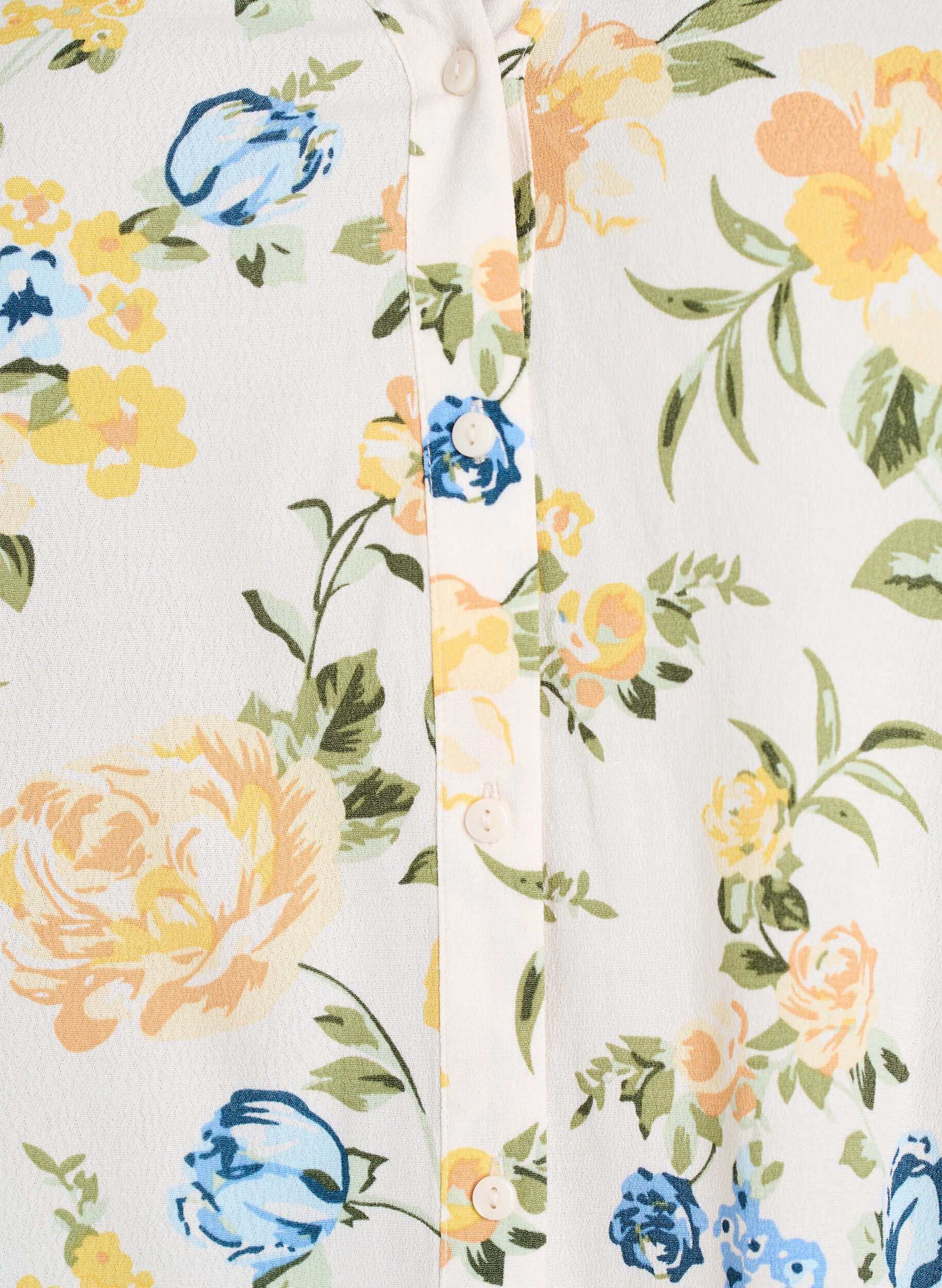 Zizzifashion Viscose blouse with print and button fastening, Vanilla, Packshot image number 2