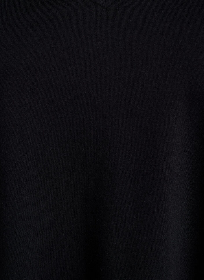 2-pack t-shirts with v-neck, Black, Packshot image number 2