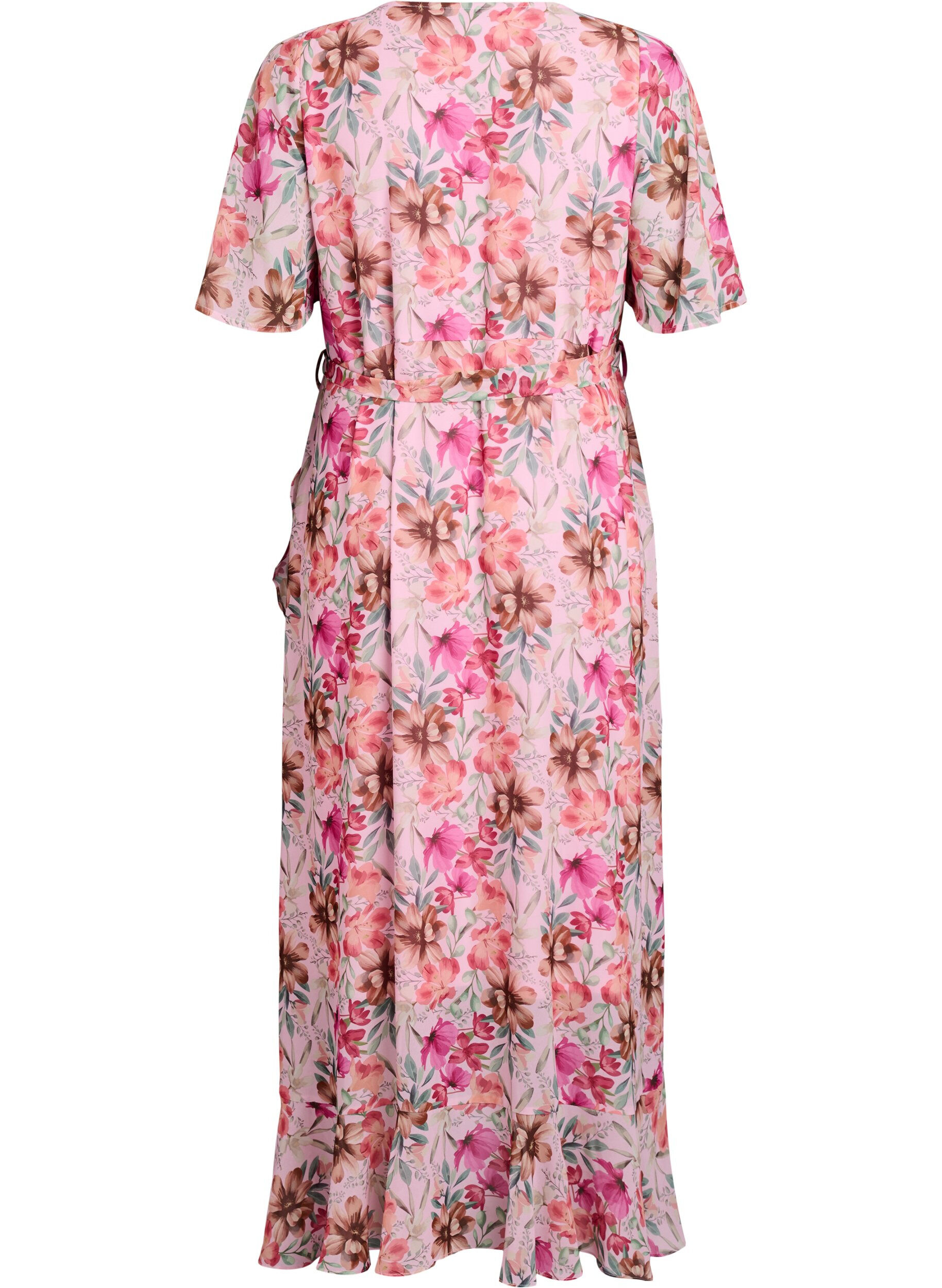 ZizzifashionChiffon maxi dress with a V-neck and ruffle hem, , Packshot image number 1