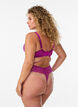 Floral lace thong with regular waist, Purple, Model image number 1