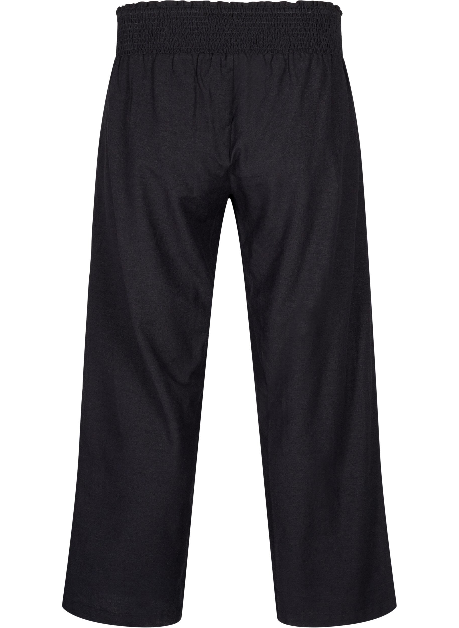 Zizzifashion Smock pants with linen, Black, Packshot image number 1