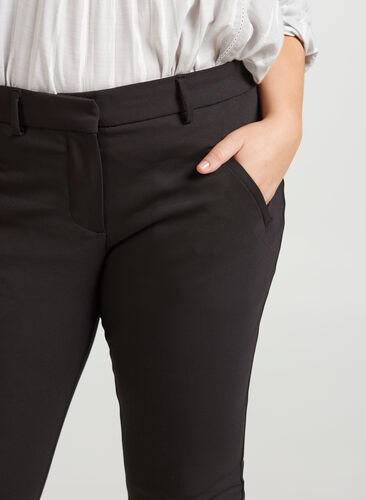 Classic cropped trousers, Black, Model image number 0