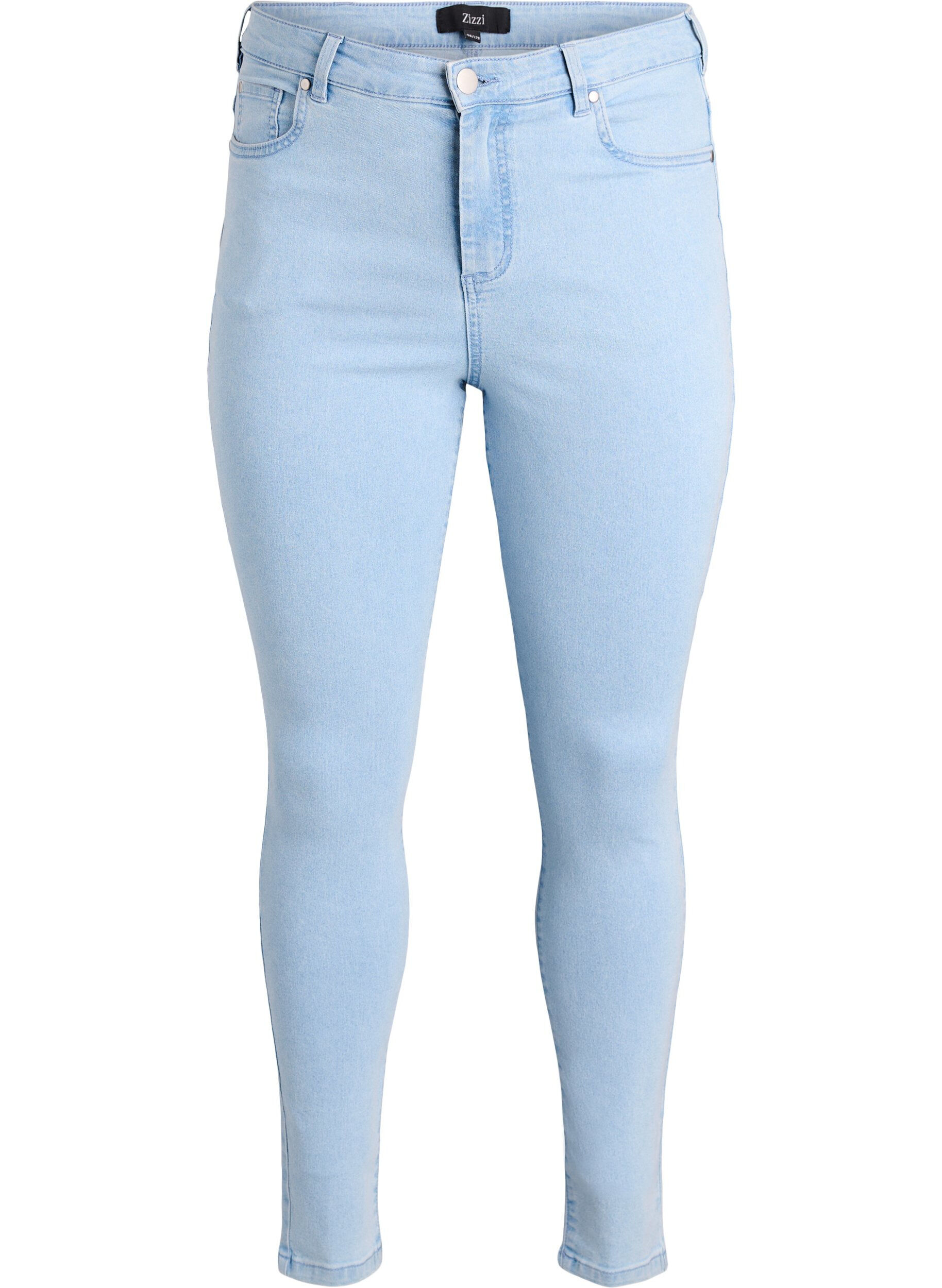Zizzifashion Amy high-waisted super slim fit jeans, Light Blue, Packshot image number 0