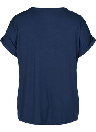 Short-sleeved T-shirt of viscose blend, Black Iris, Packshot image number 1