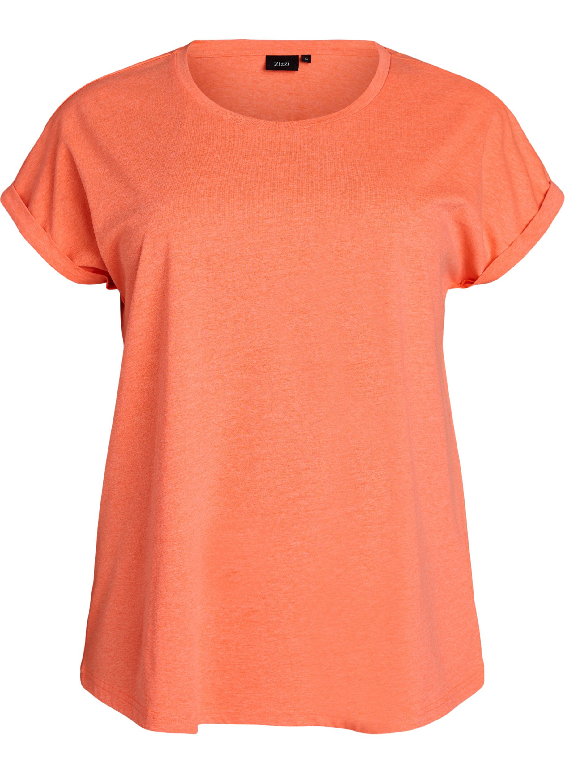 Zizzifashion Neon colored cotton t-shirt, Orange, Packshot image number 0