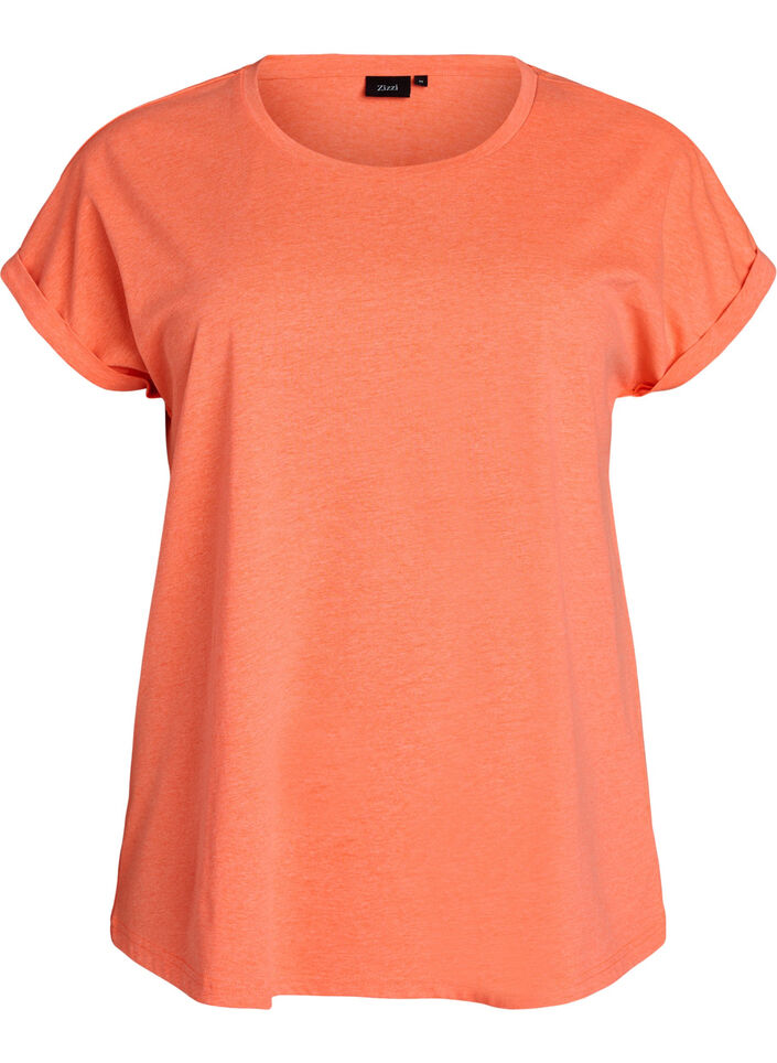 Neon colored cotton t-shirt, Orange, Packshot image number 0