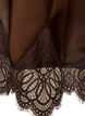 Midi satin skirt with lace trim, Brown, Packshot image number 3