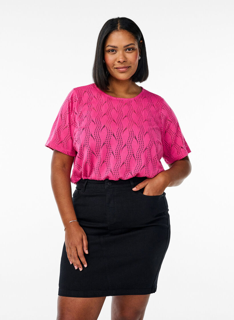 FLASH - Tight-fitting denim skirt, Black, Model image number 0