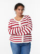 Cardigan with textured knit and decorative buttons, Red, Model image number 0