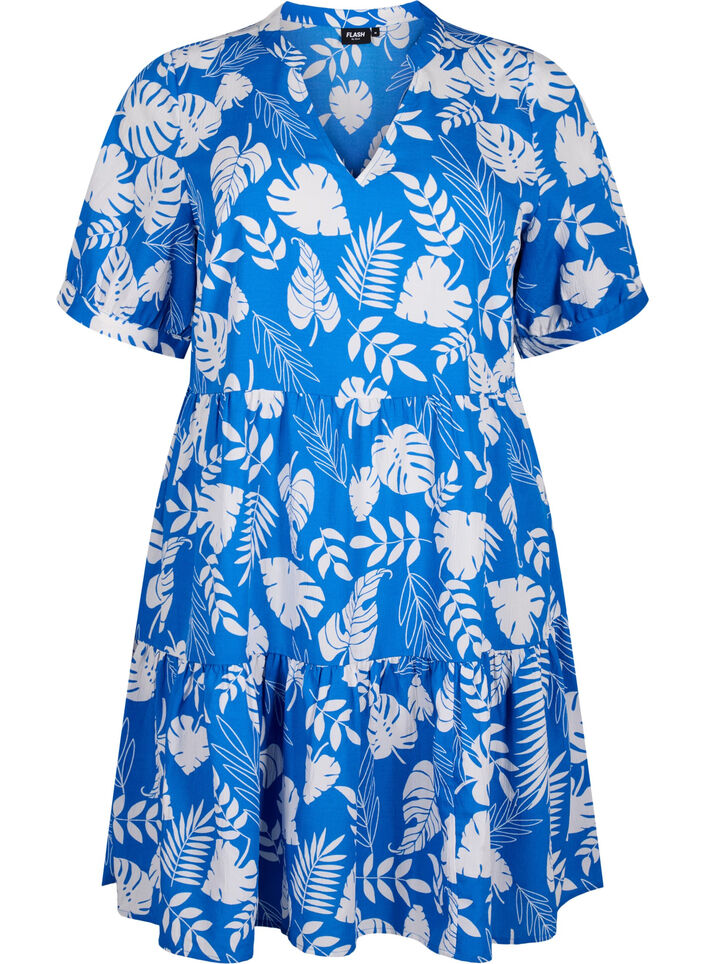 FLASH - Printed A-line dress, Skydiver White AOP, Packshot image number 0