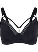 Full cover underwired bra with string details, Black, Packshot image number 0