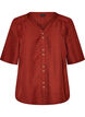 V-neck shirt blouse with short sleeves, Red, Packshot image number 0