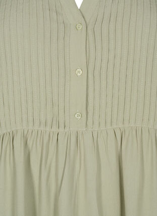 Viscose blouse with short sleeves and pleats, Seagrass , Packshot image number 2