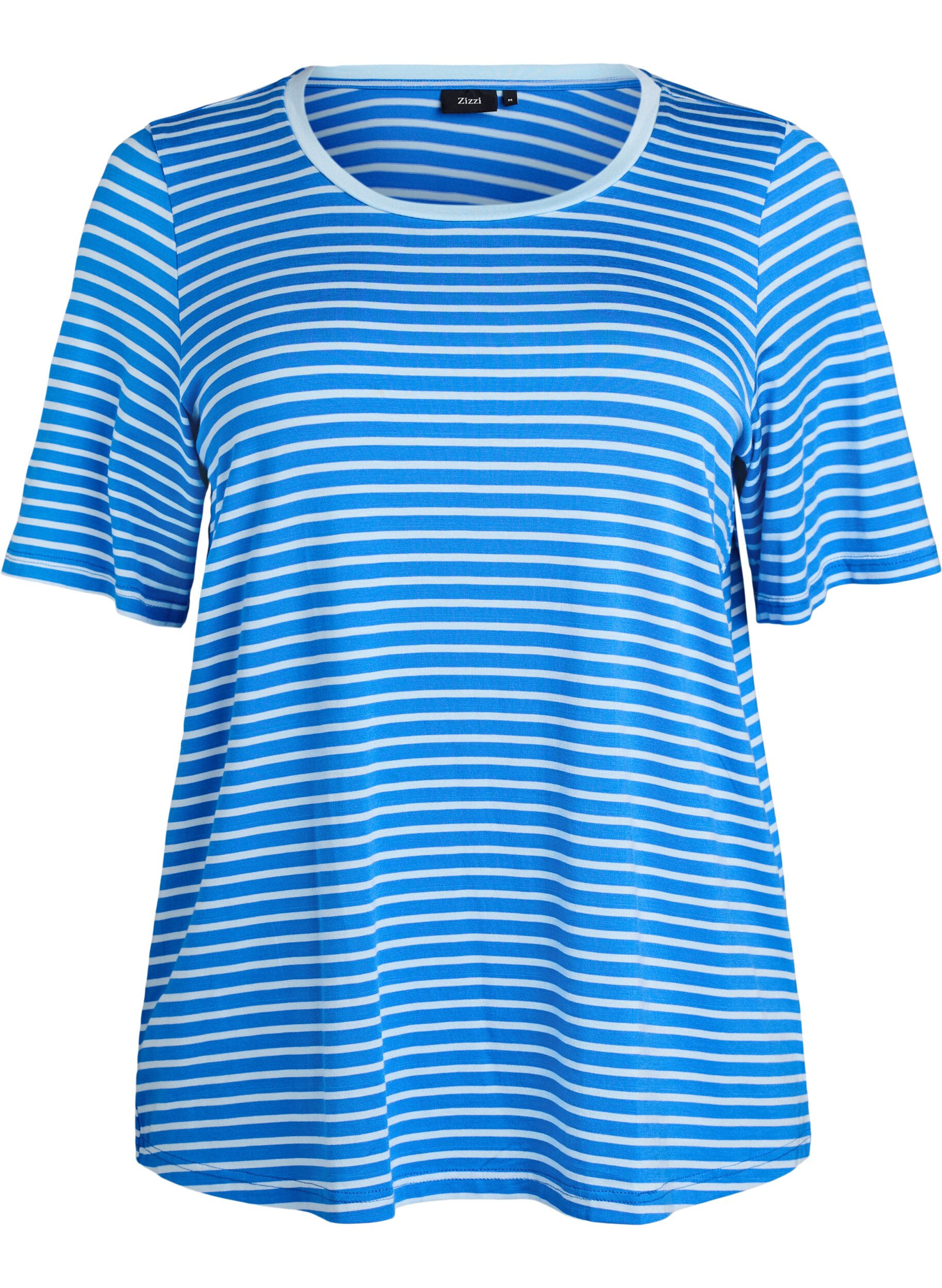 Zizzifashion T-shirt with TENCEL&trade; Lyocell and stripes, Blue, Packshot image number 0