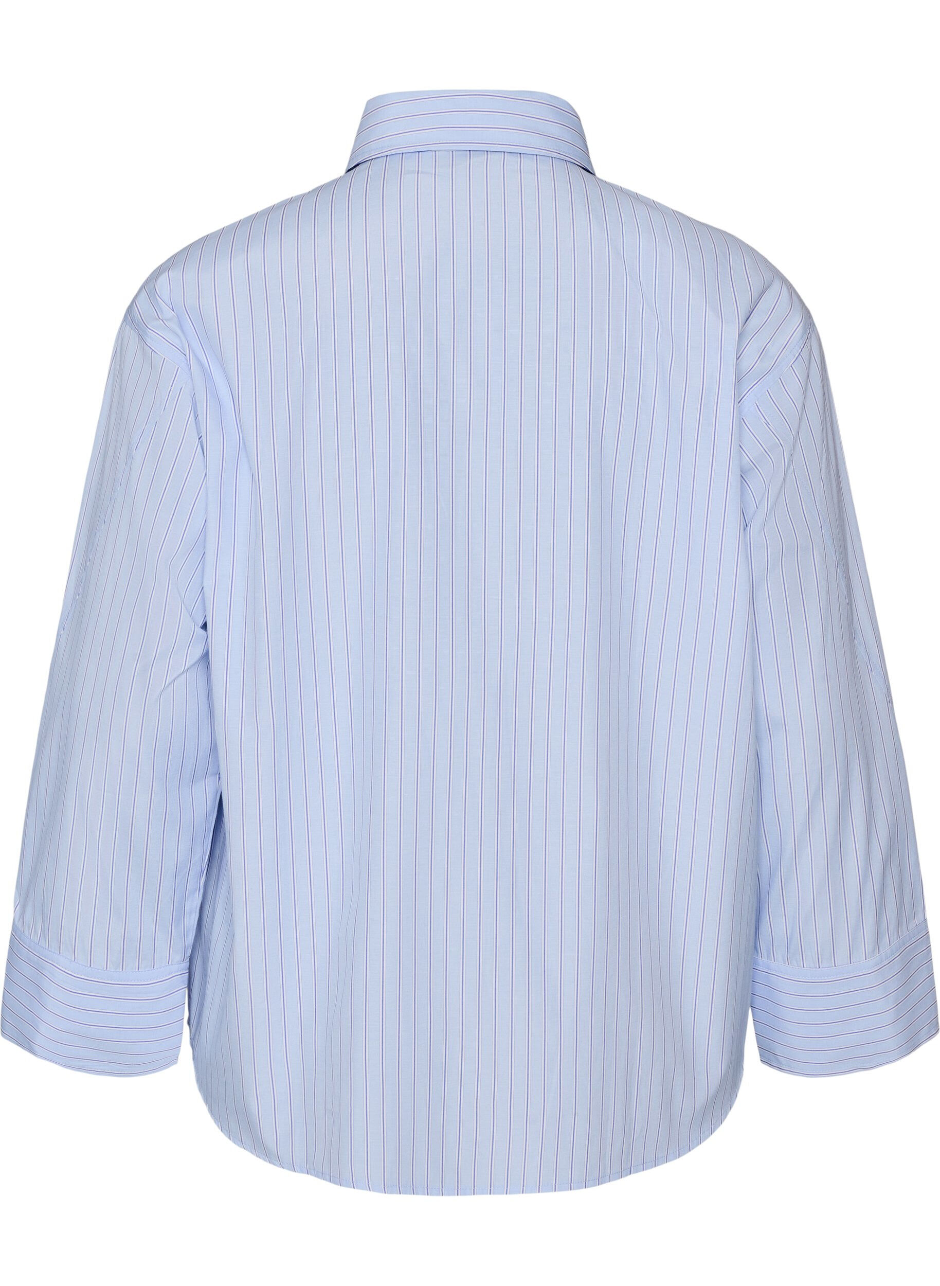 ZizzifashionStriped shirt with wide cuffs, Light Blue, Packshot image number 1