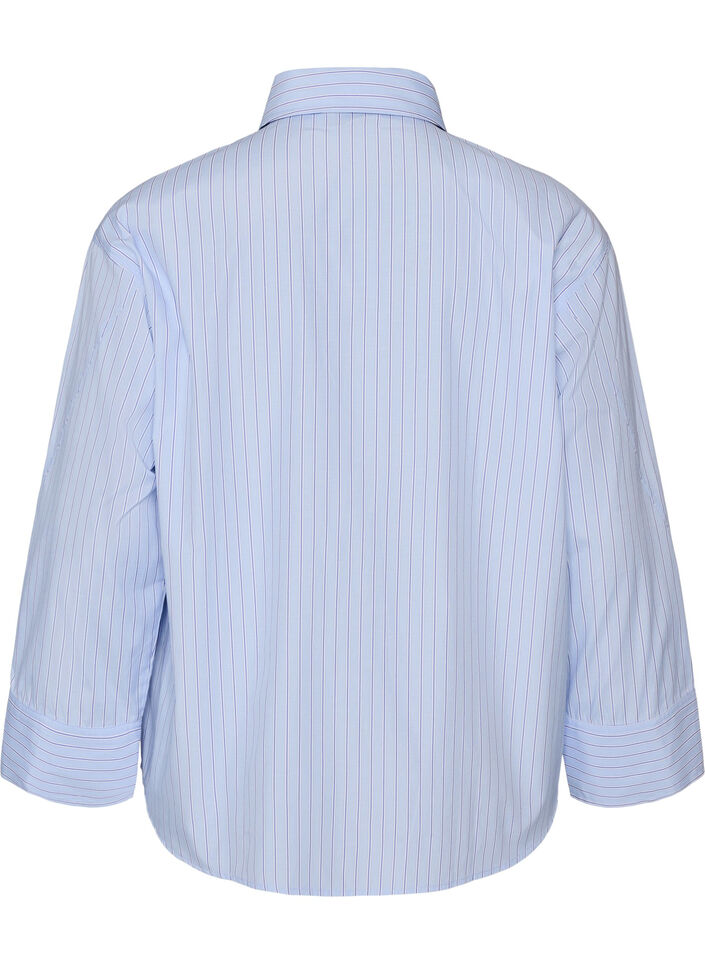 Striped shirt with wide cuffs, Light Blue, Packshot image number 1
