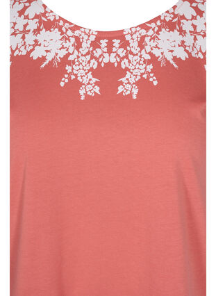 Cotton t-shirt with print details, Faded RoseMel feath, Packshot image number 2