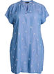 Lyocell dress with a denim look and embroidered flowers, Light Blue, Packshot image number 0