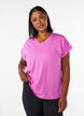 Short sleeve sport t-shirt with v-neck, Purple, Model image number 0