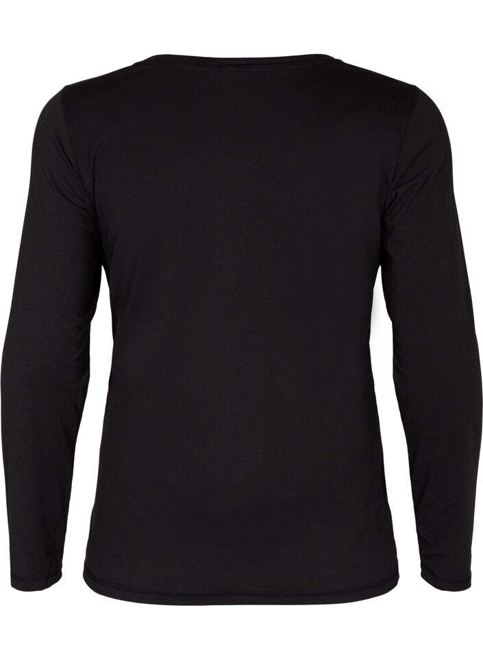 	 Basic maternity top with long sleeves, Black, Packshot image number 1