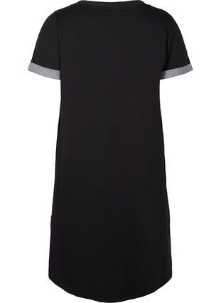 Loose-fitting sweater dress with short sleeves, Black, Packshot image number 1