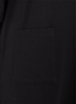 Cotton sweat dress with 3/4 sleeves and pockets, Black, Packshot image number 3