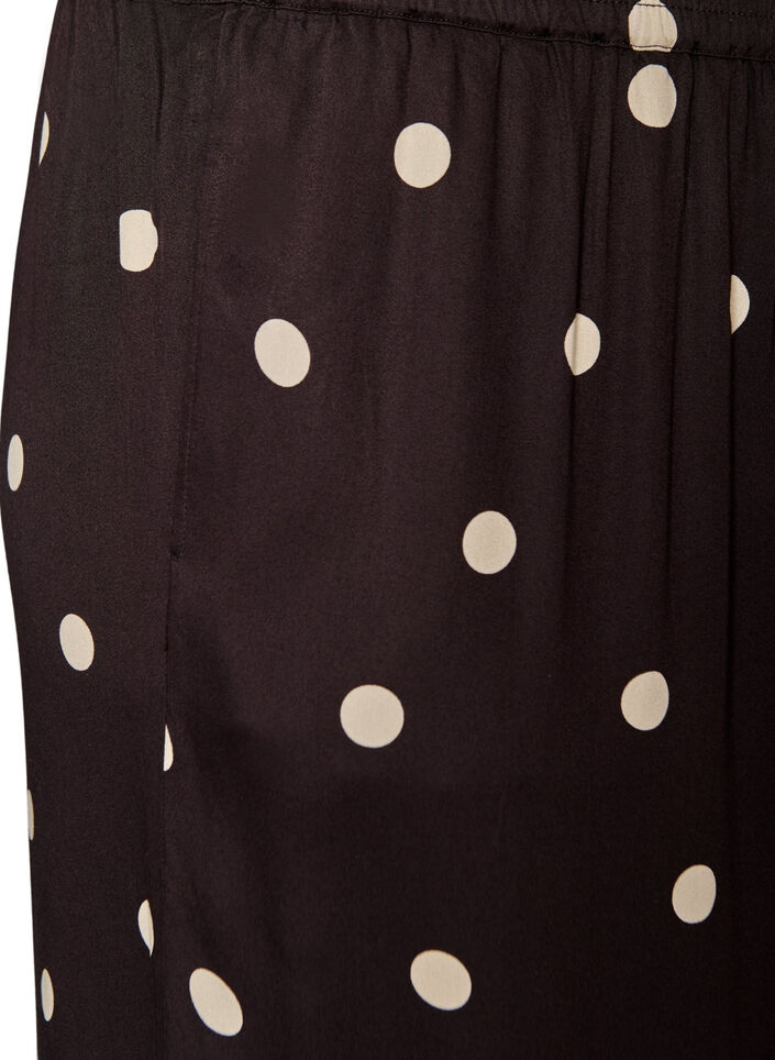 Viscose trousers with polka dots and wide legs, Brown, Packshot image number 2