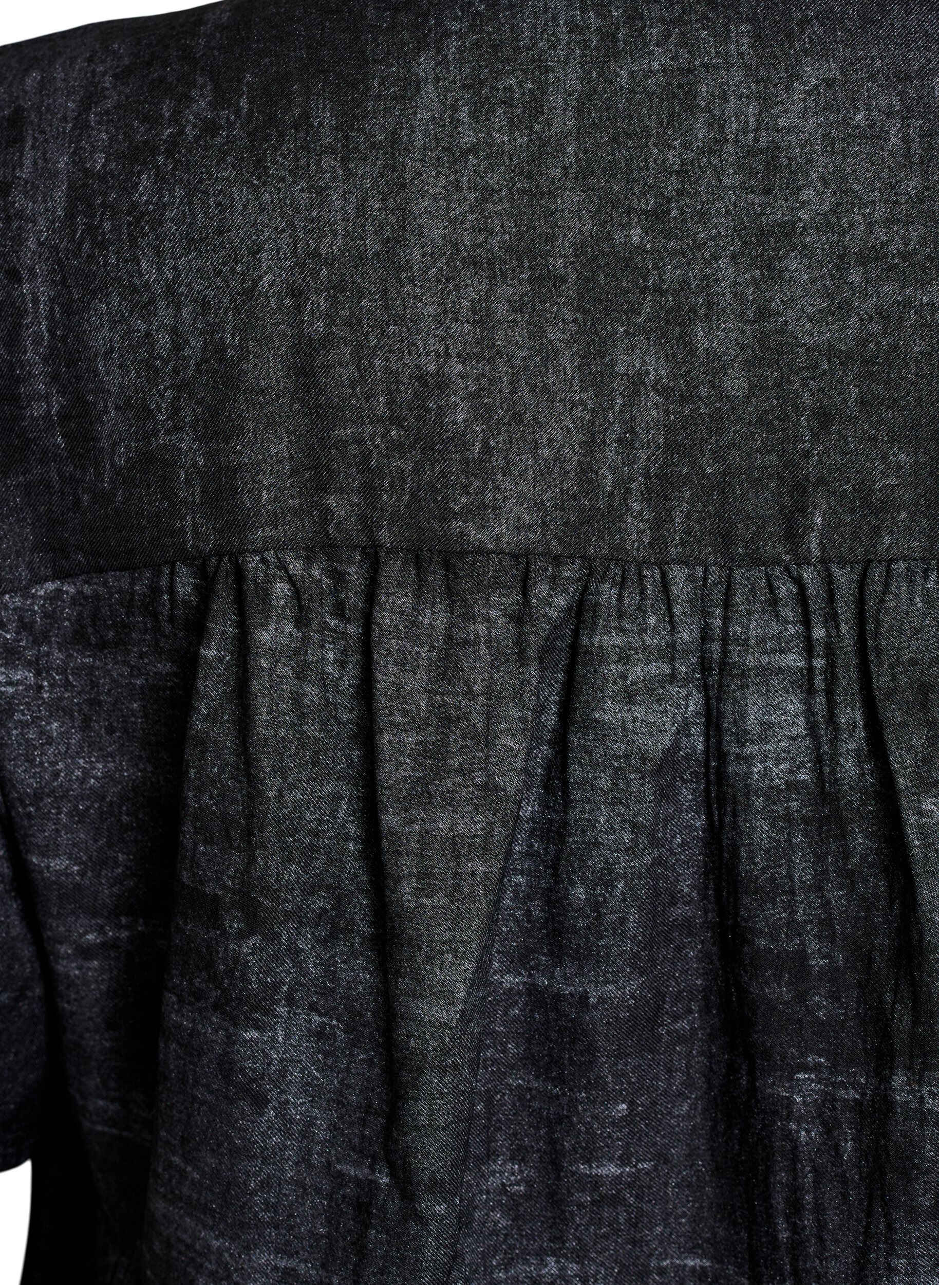 Zizzifashion Loose blouse with collar and buttons, Black, Packshot image number 3