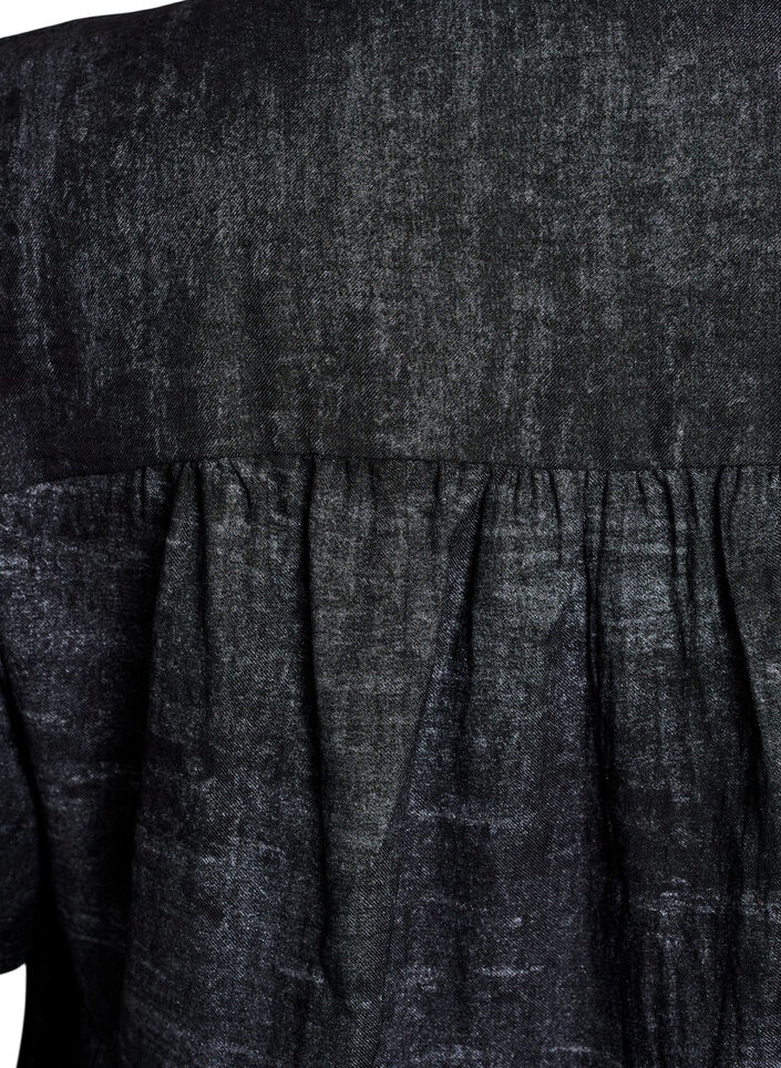 Loose blouse with collar and buttons, Black, Packshot image number 3