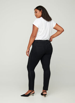 Sanna jeans with lurex details, Black, Model image number 0