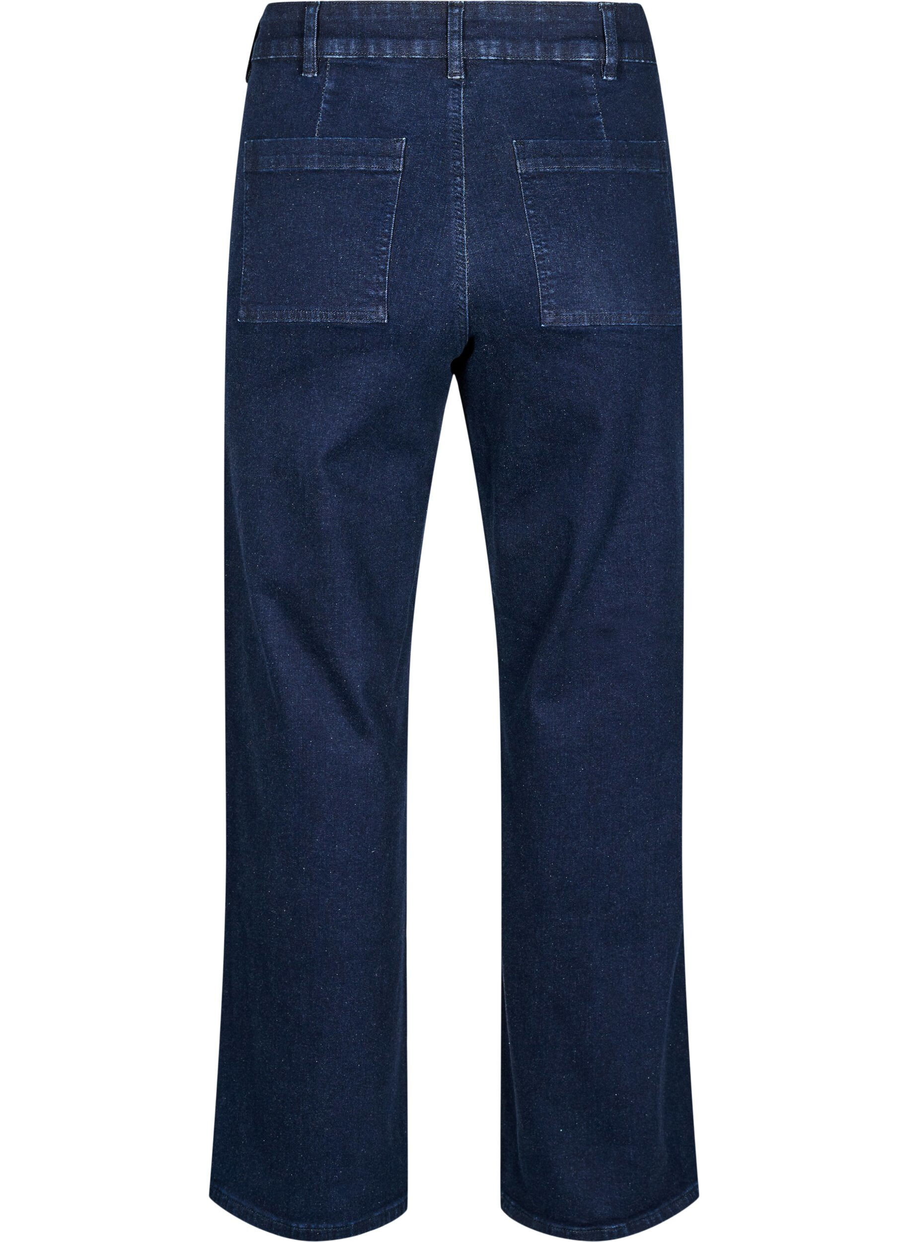 Zizzifashion High-waisted jeans with wide legs, Blue, Packshot image number 1