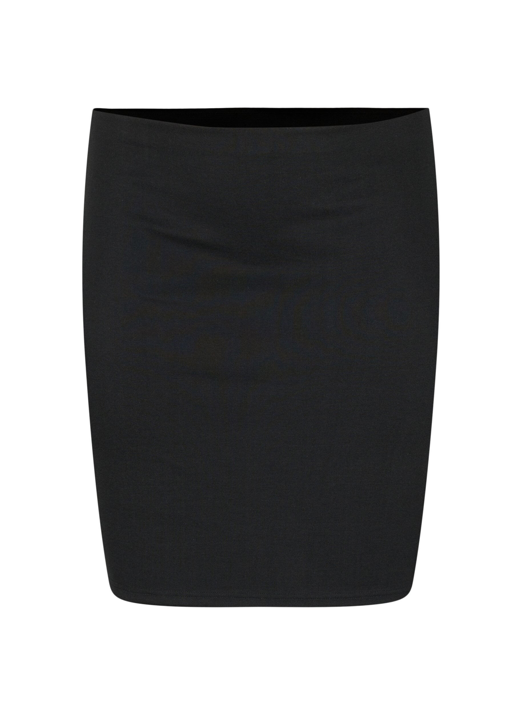 Zizzifashion Tight-fitting viscose skirt with slit, Black, Packshot image number 0