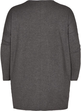 Knit blouse, Dark Grey Melange, Packshot image number 1