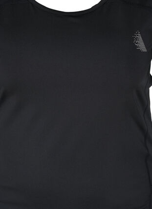 Close-fitting sports top with pockets, Black, Packshot image number 2