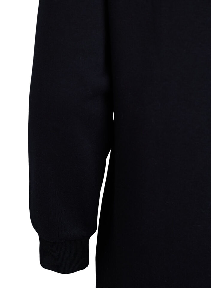 Short sweatshirt dress with a high neck, Black, Packshot image number 3