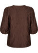 Blouse with texture and 3/4 sleeves, Brown, Packshot image number 1