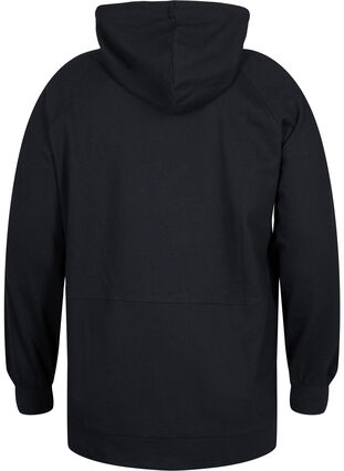 Hooded sweatshirt with slits, Black, Packshot image number 1