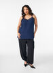 Cami top with a V-neck and lace trim, Blue, Model image number 1