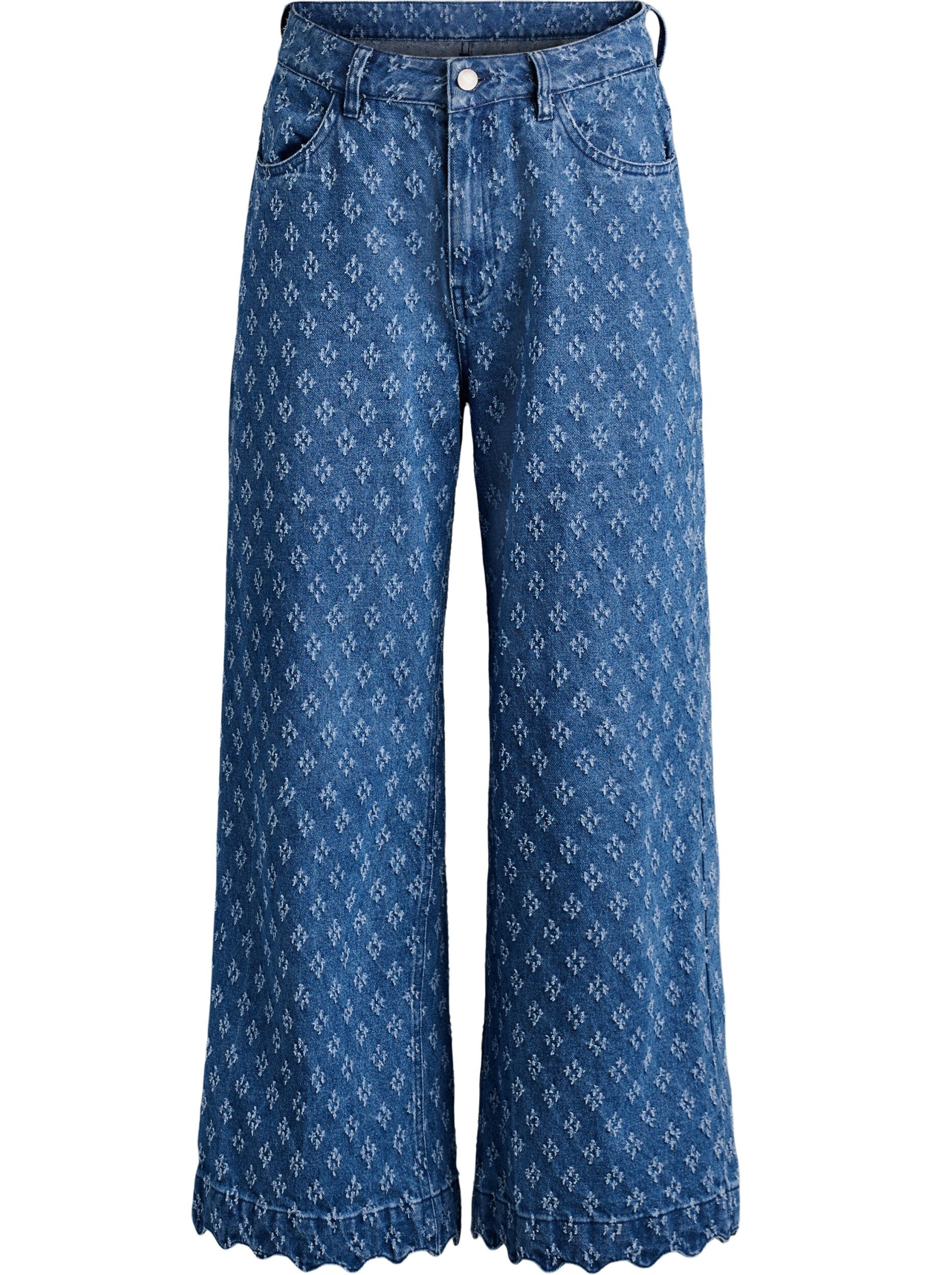 ZizzifashionMyra jeans with wide fit and distressed pattern, Blue, Packshot image number 0