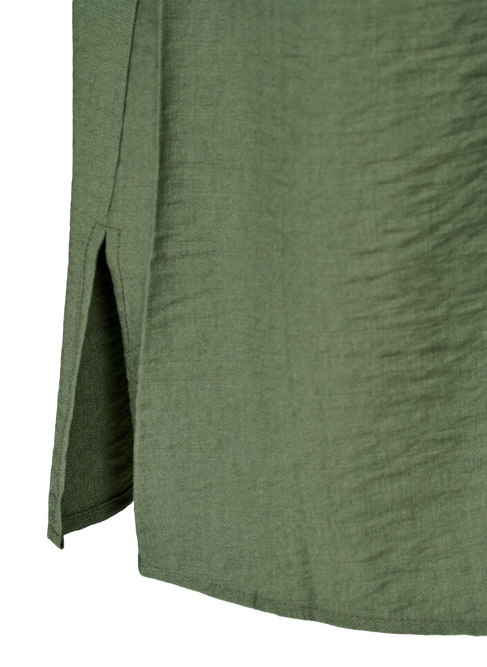 Shirt dress with tie belt and long sleeves, Green, Packshot image number 3