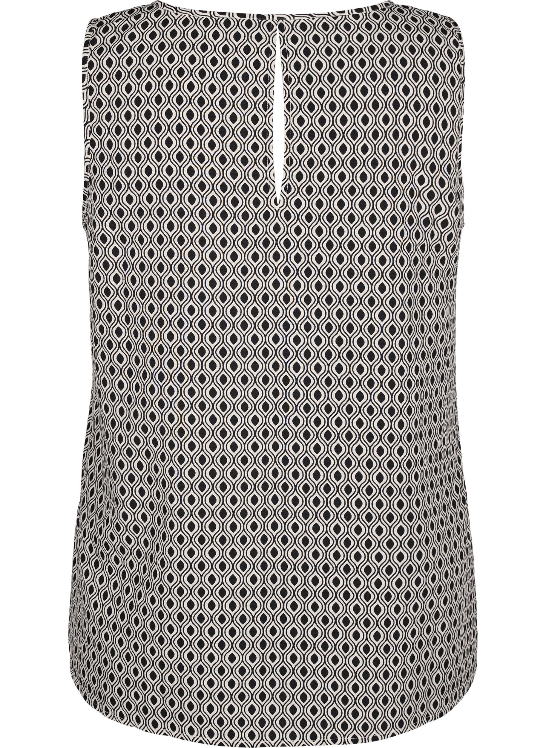 Zizzifashion FLASH - Sleeveless top with print, Black, Packshot image number 1