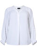 Top with long sleeves and button closure, Bright White, Packshot image number 0