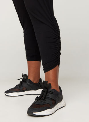 Loose viscose fitness trousers, Black, Model image number 1