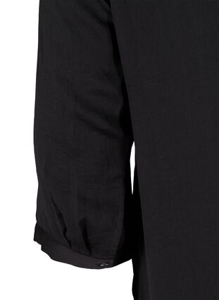 Blouse with 3/4 sleeves and V-neck, Black, Packshot image number 3