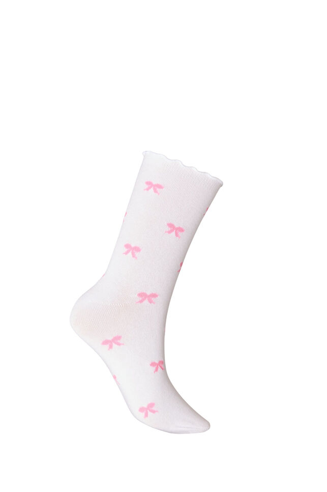 Cotton socks with patterns, White, Packshot image number 1