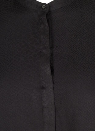 Viscose A-line tunic with buttons, Black, Packshot image number 2