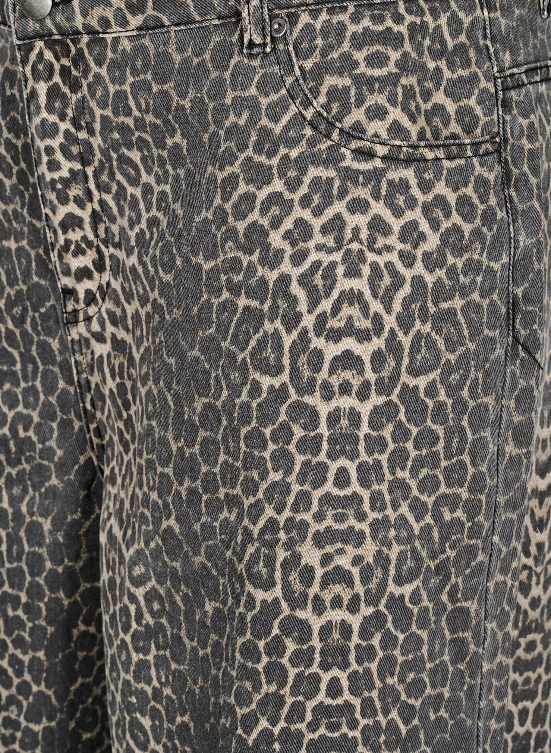 Zizzifashion Leopard print denim Bermuda shorts, Brown, Packshot image number 2