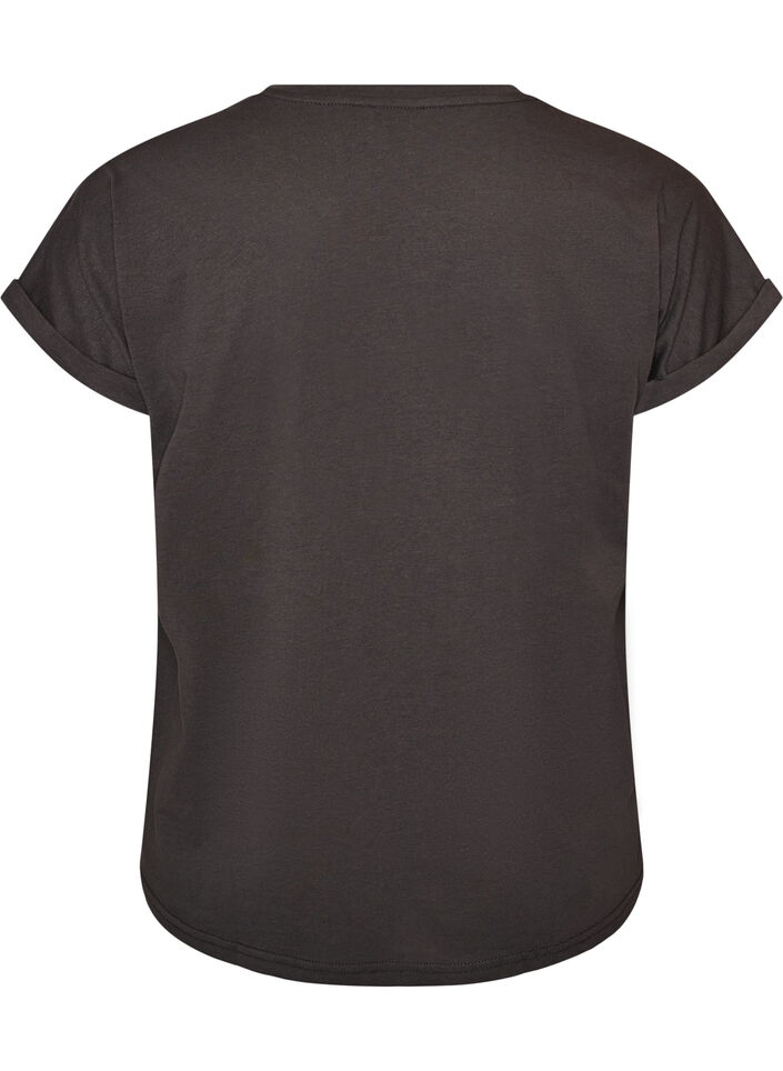 T-shirt with decorative front print, Dark Grey, Packshot image number 1
