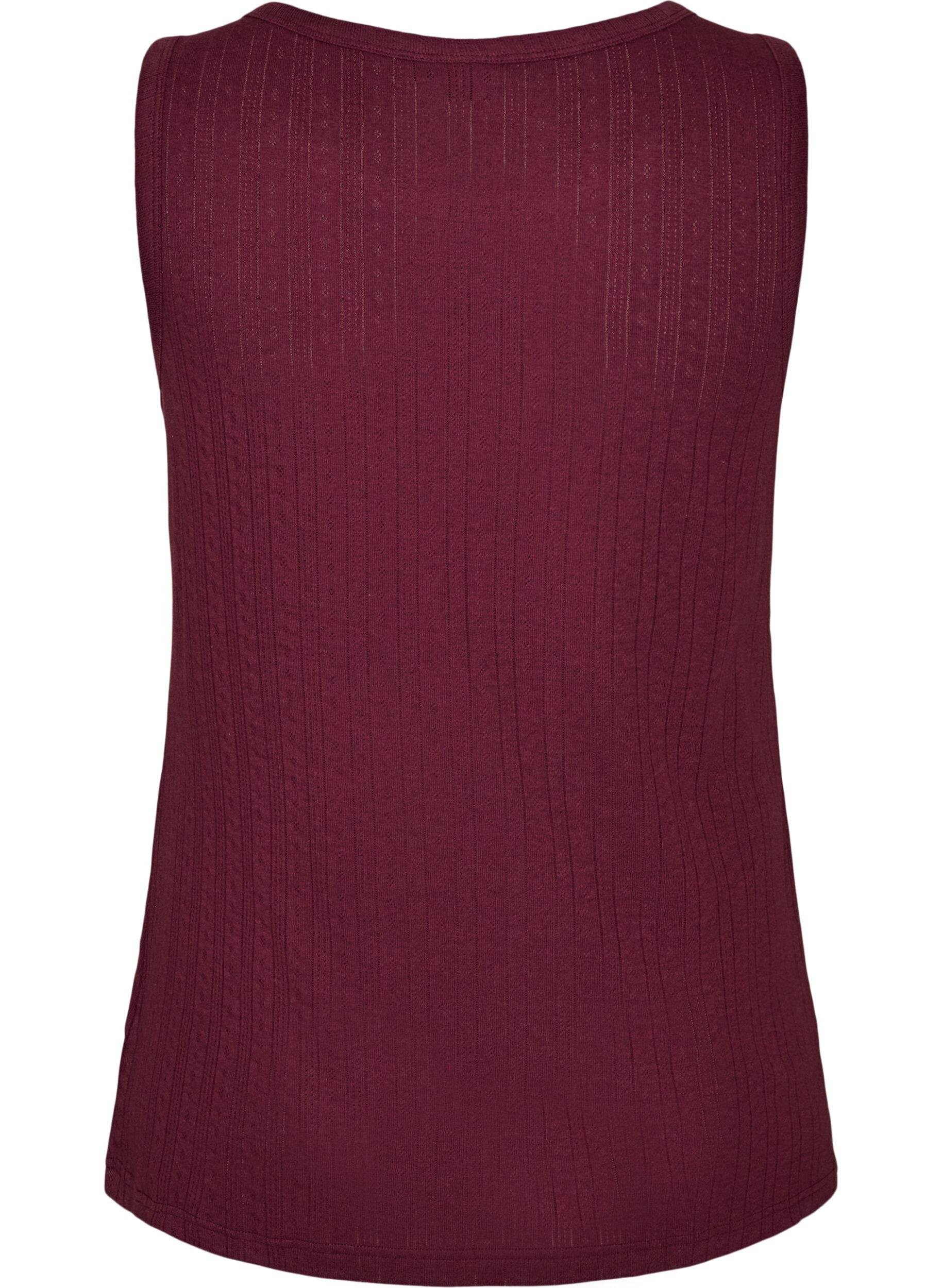 ZizzifashionNight top in organic cotton with a textured pattern, Dark Bordeaux, Packshot image number 1