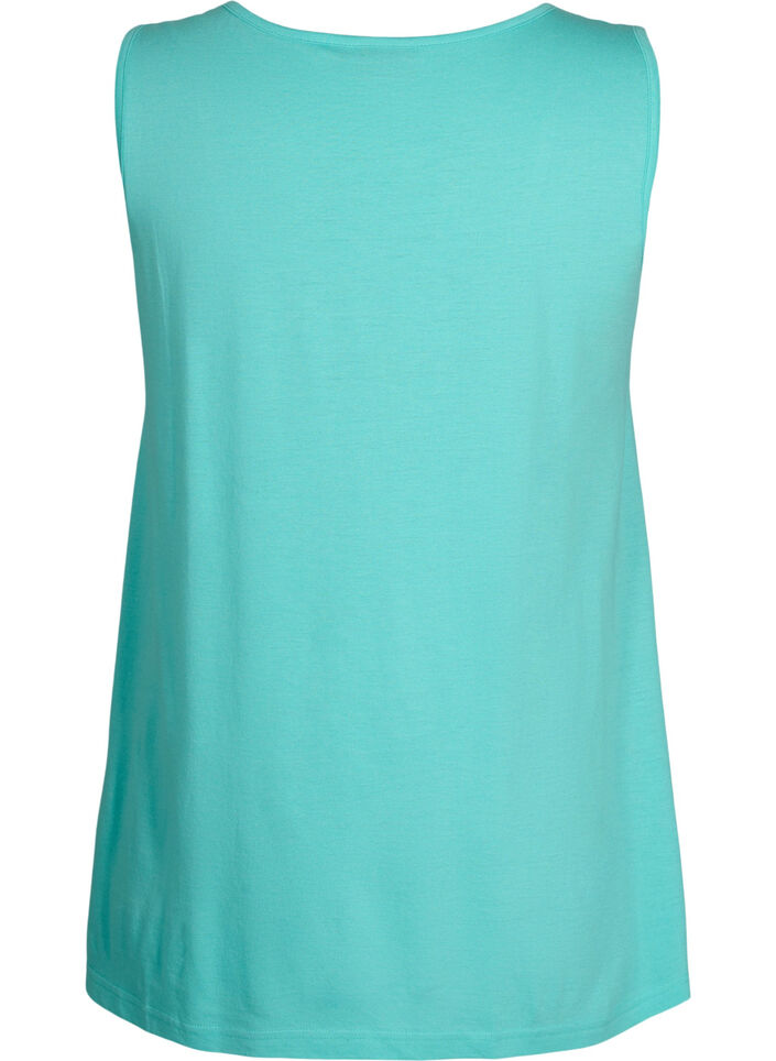 Top with a-shape and round neck, Turquoise, Packshot image number 1